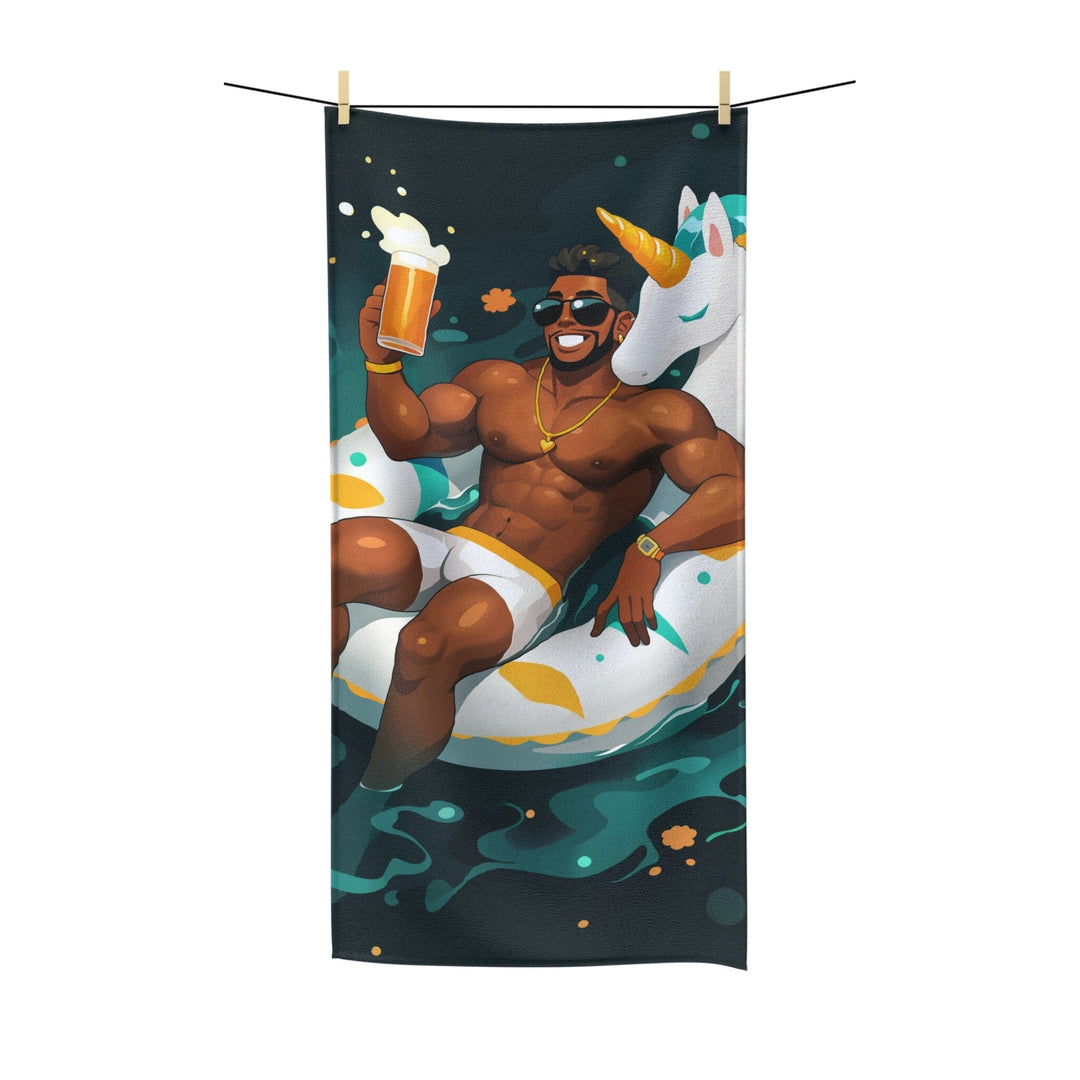 Summer Vibes Polycotton Towel - Tropical Unicorn Pool Party Design