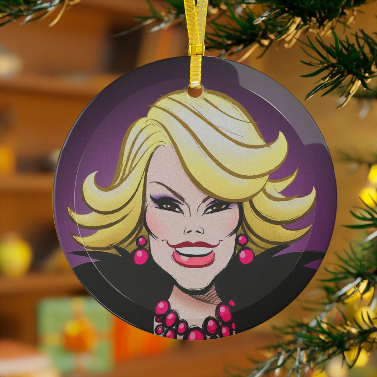 Funny Lady Glass Ornaments HUNTEES