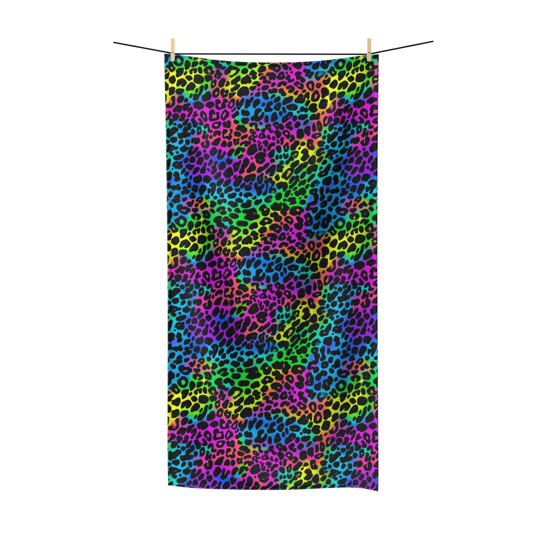 Vibrant Leopard Print Polycotton Towel - Fun & Colorful Beach Accessory