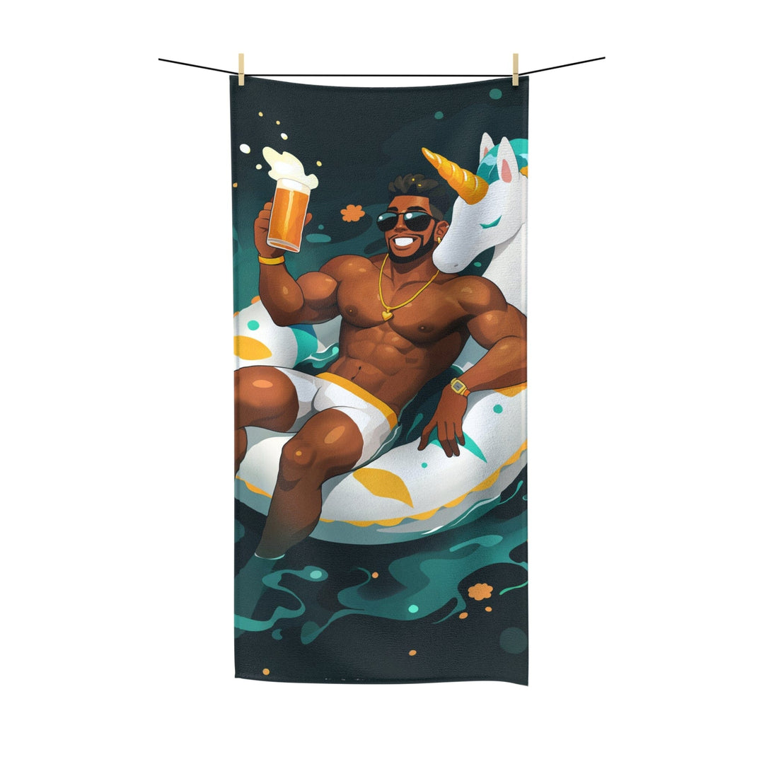 Summer Vibes Polycotton Towel - Tropical Unicorn Pool Party Design