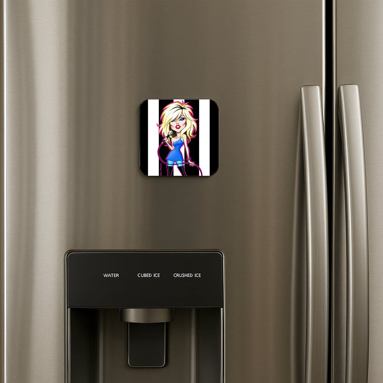 Stylish character graphic square fridge magnet product