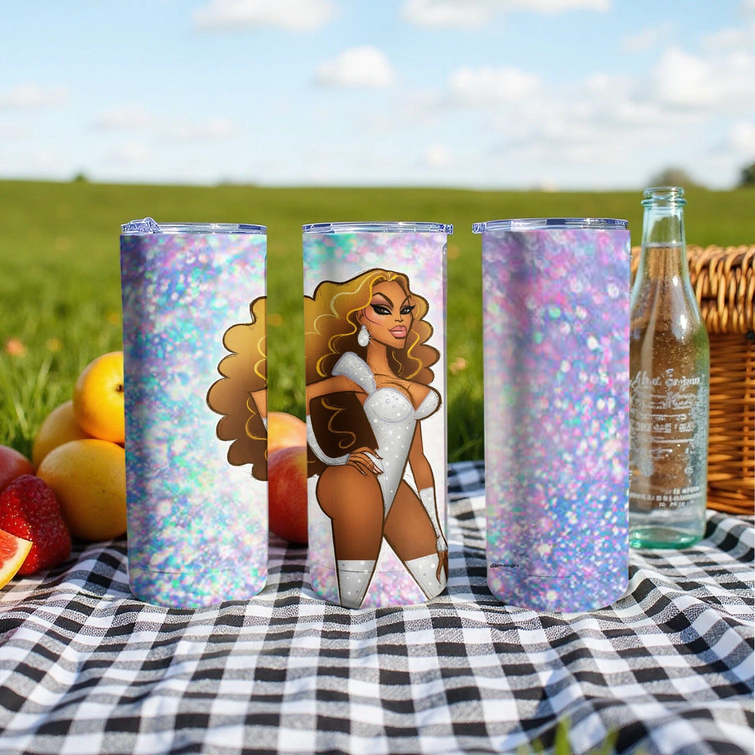Bold Artistic Design Glittery Tumbler Product
