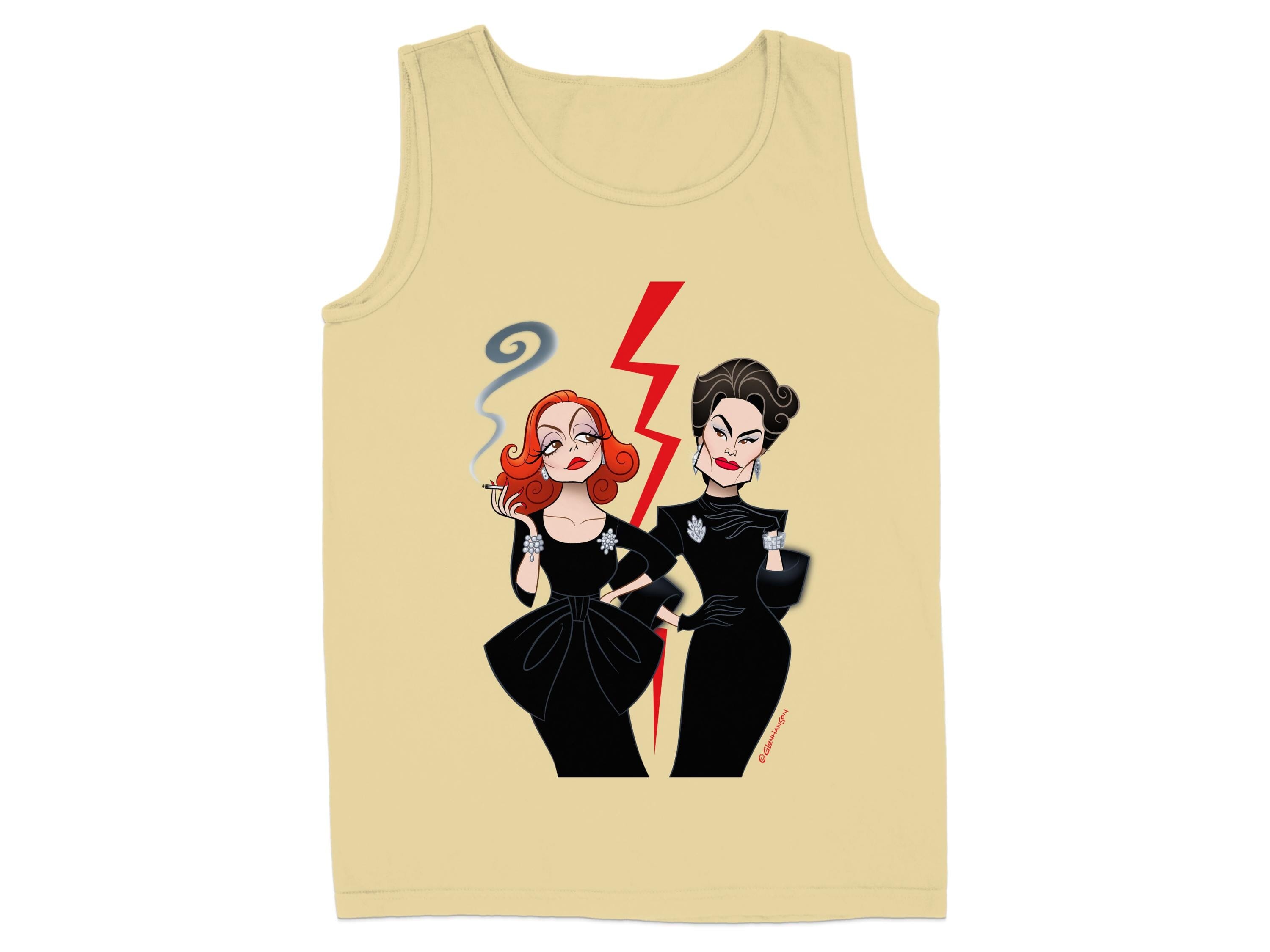 Stylish Graphic Tank Top with Elegant Cartoon Characters product type