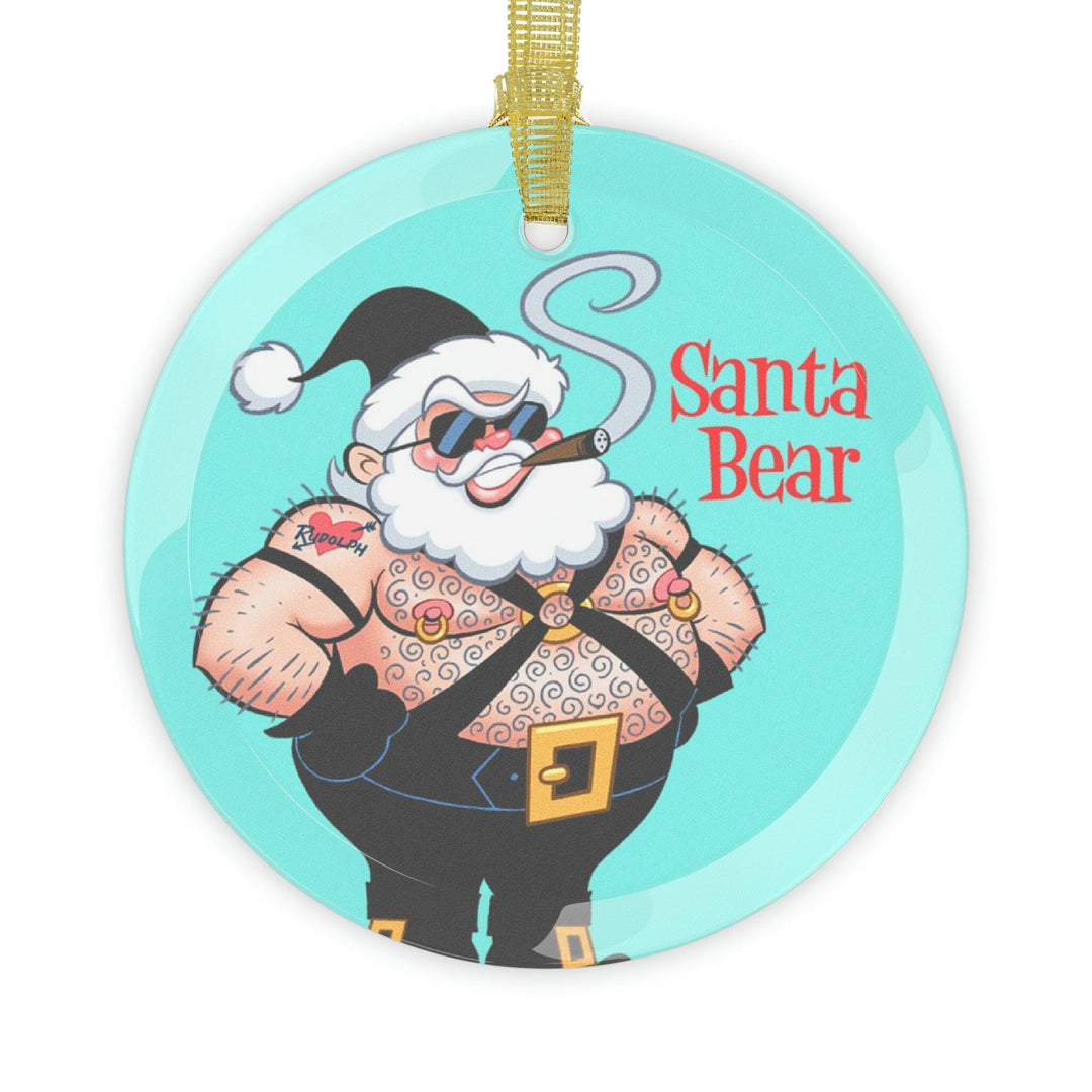 Santa Bear - Glass Ornaments