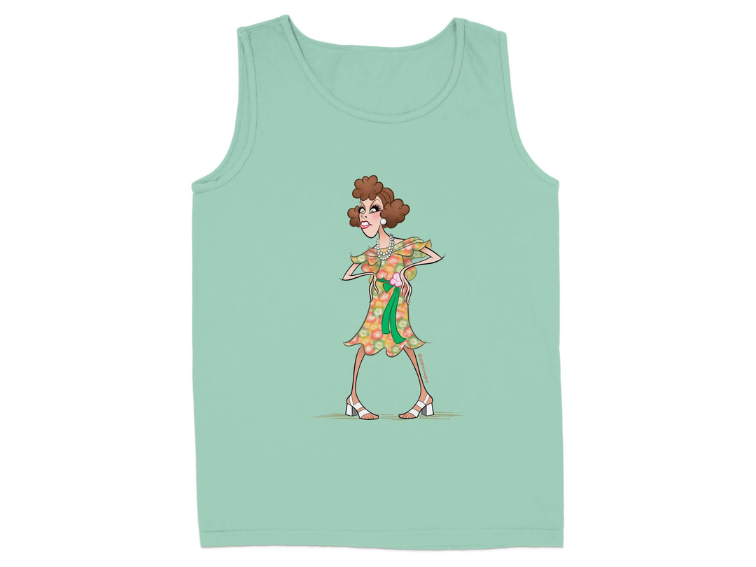 Cartoon Character Printed Light Green Tank Top product