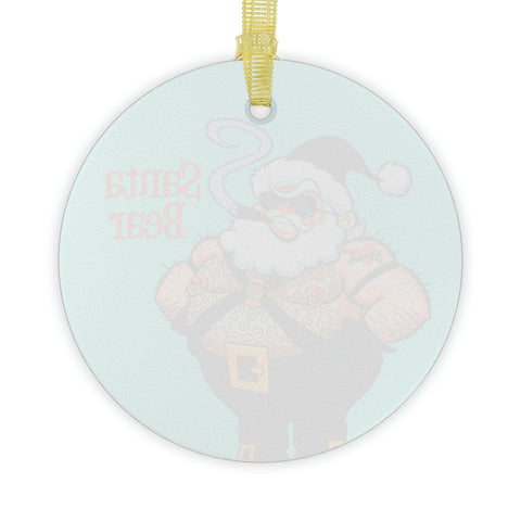 Santa Bear - Glass Ornaments