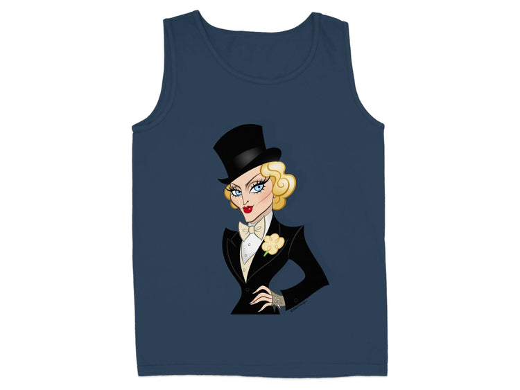 Vintage Top Hat Glamour Illustration on Tank Top product