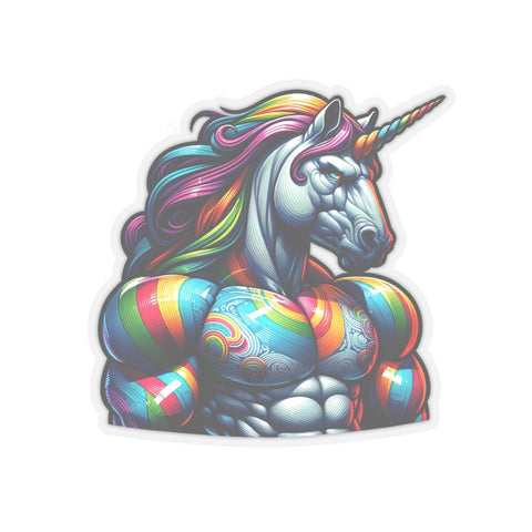 Fierce Rainbow Unicorn - Kiss-Cut Stickers