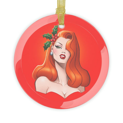 Red Pinup - Glass Ornaments