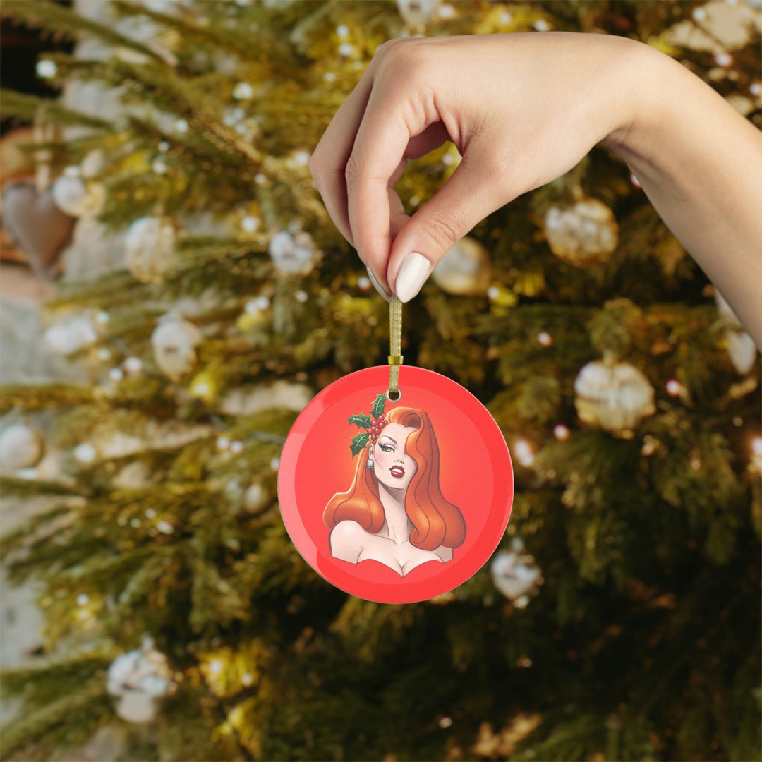 Red Pinup - Glass Ornaments