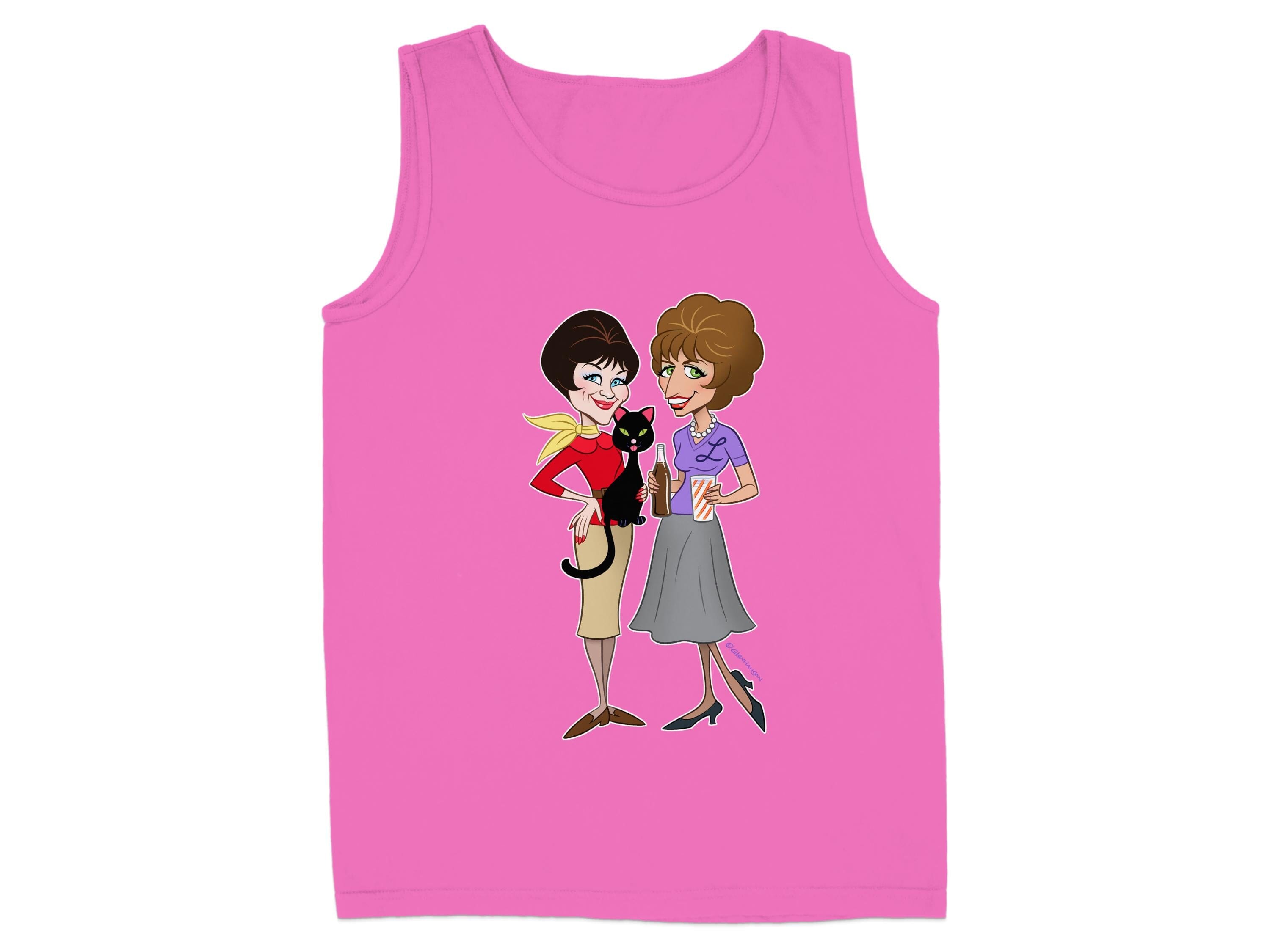 Retro Cartoon Friends Pink Sleeveless Top product type