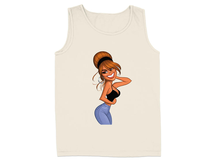 Trendy Smiling Woman Graphic Sleeveless Top product type