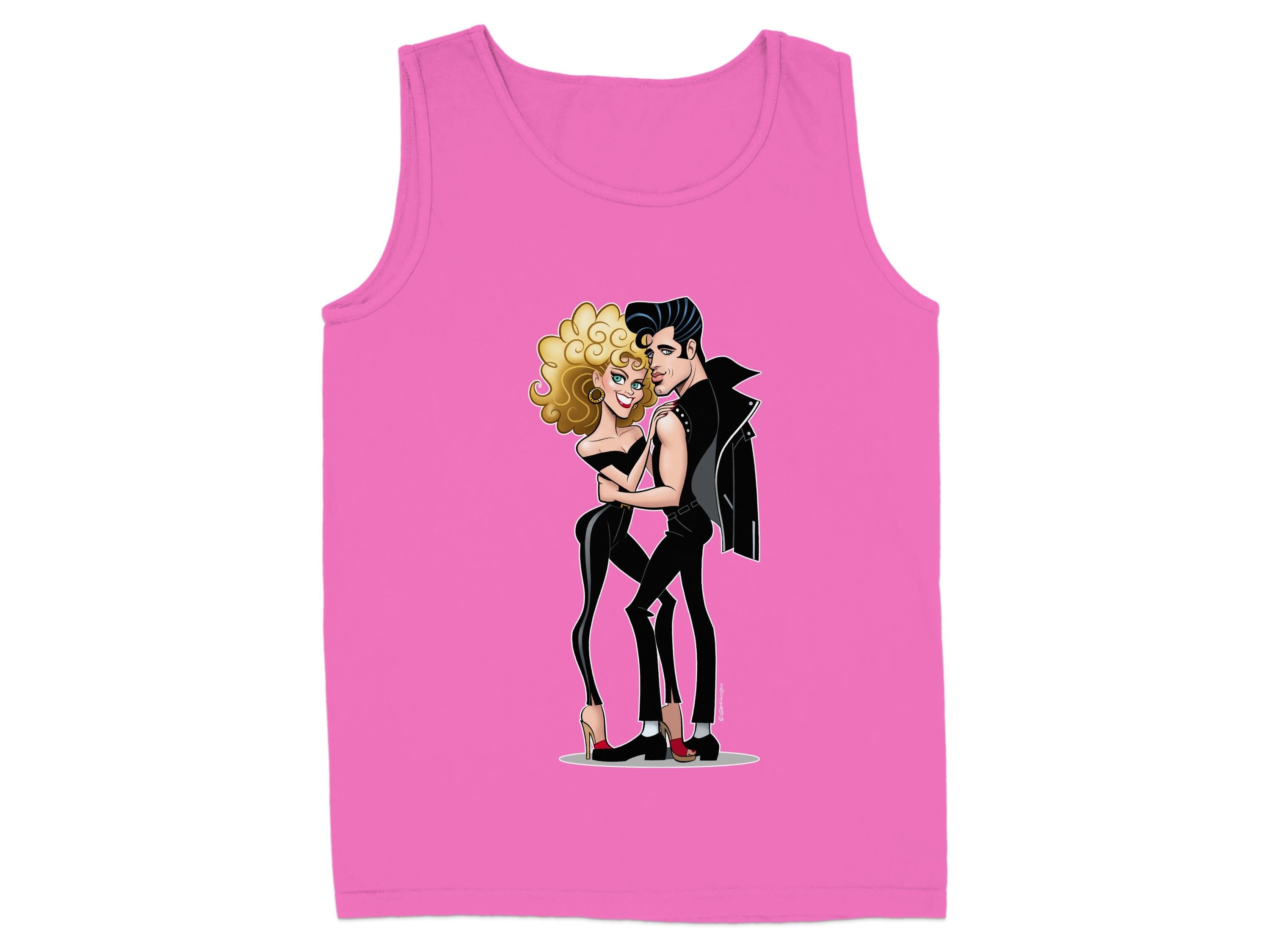 Stylish Couple Graphic Design Pink Tank Top product