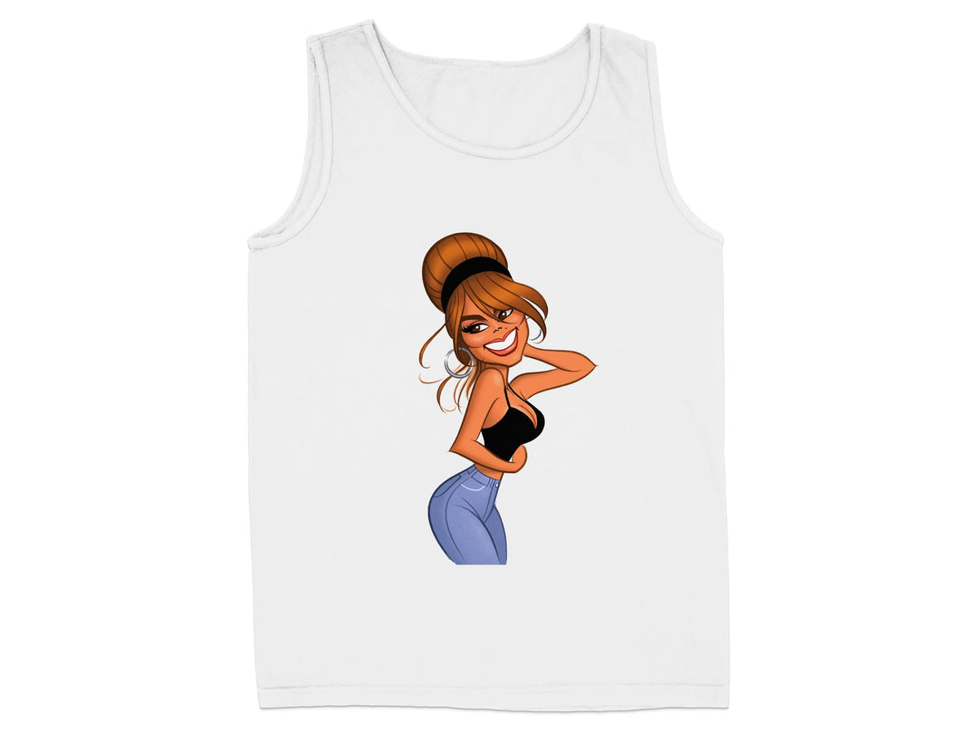 Stunning Cartoon Smiling Woman Design Tank Top product type