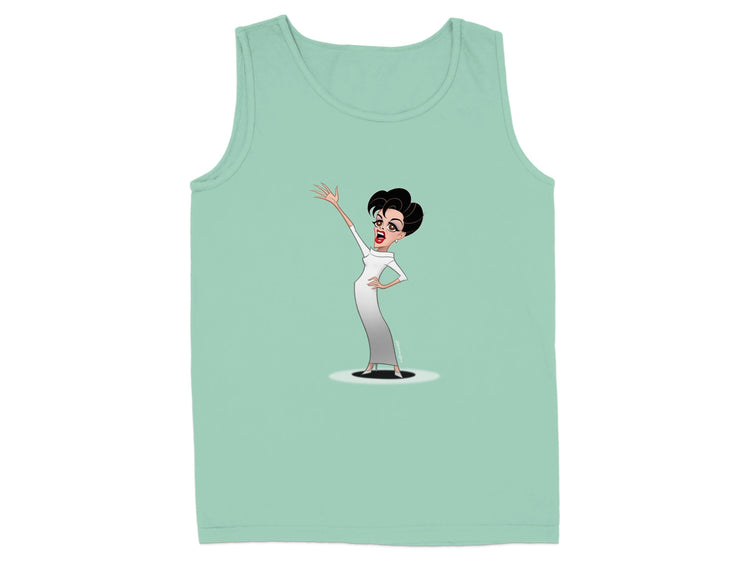 Animated Character Print Light Green Tank Top product type