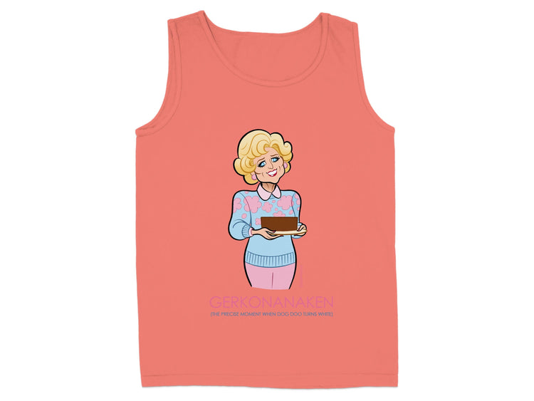 Quirky Cartoon Character Design on Coral Tank Top product
