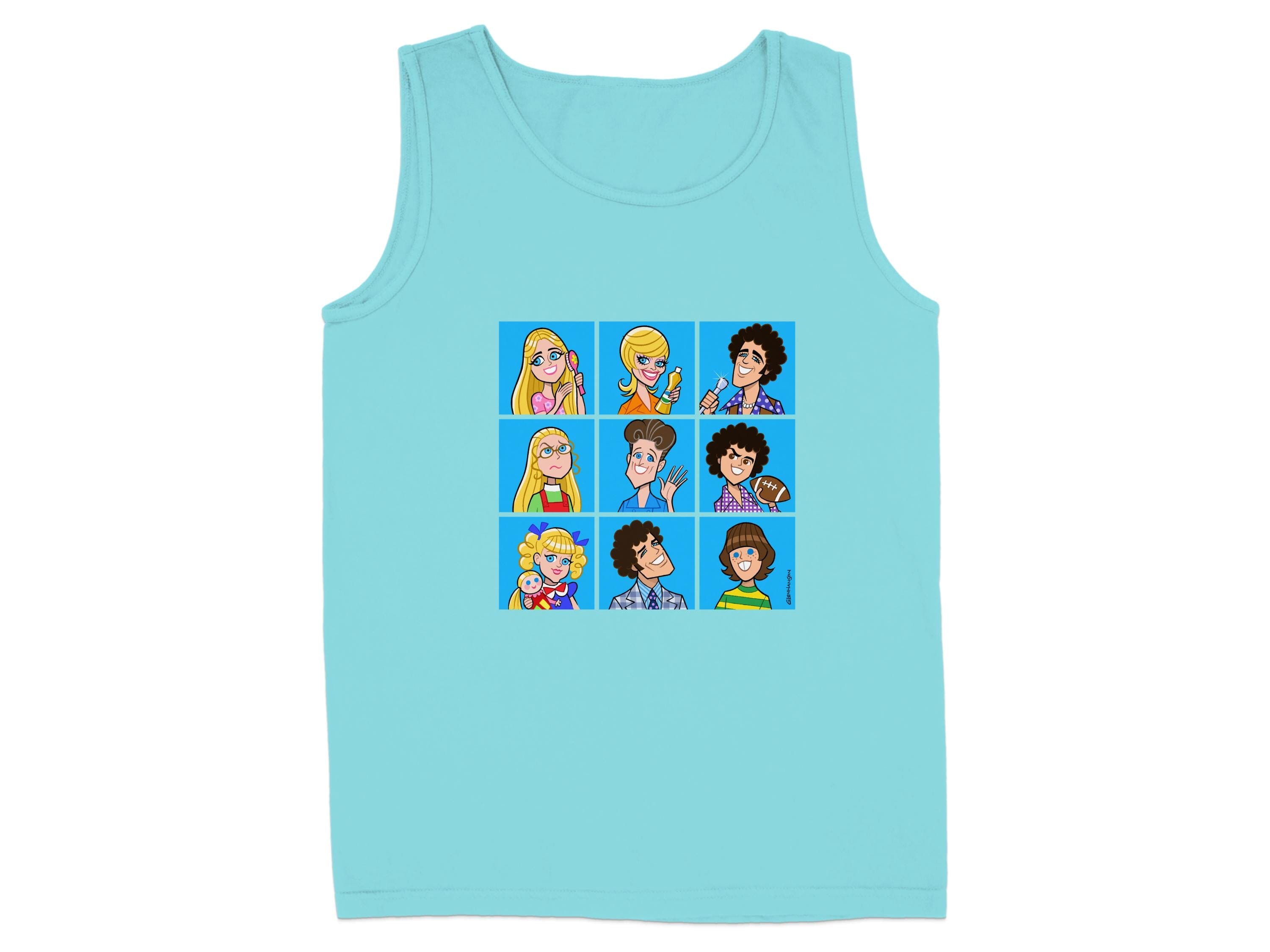 Cartoon Character Grid Design Tank Top product