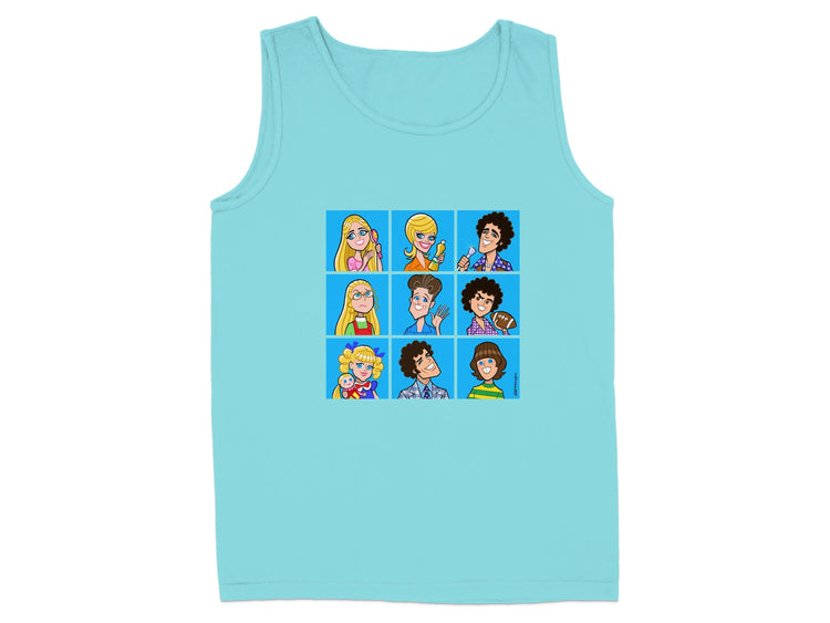 Cartoon Character Grid Design Tank Top product