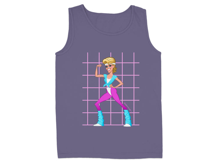 Aerobics Themed Cartoon Character Tank Top product type