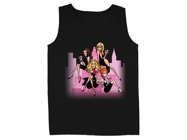 Stylish Black Tank Top with Fun City Girl Print product type