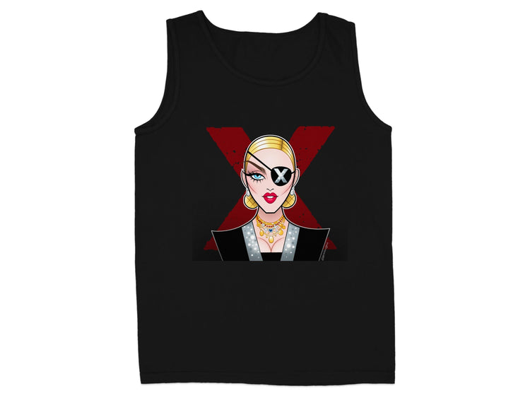 Fashionable Black Tank Top With Unique Printed Product