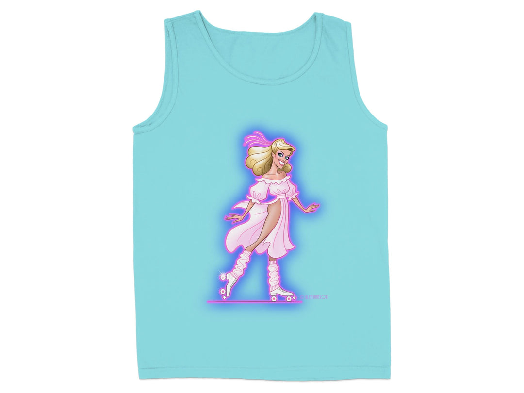 Neon Roller Skating Girl Graphic Tank Top product type