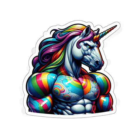 Fierce Rainbow Unicorn - Kiss-Cut Stickers