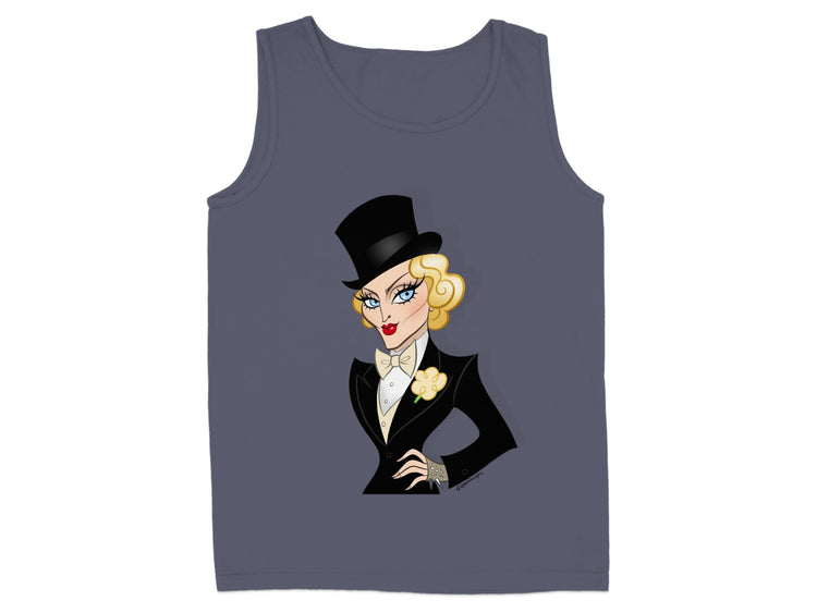 Stylish Top Hat Cartoon Character Printed Tank product
