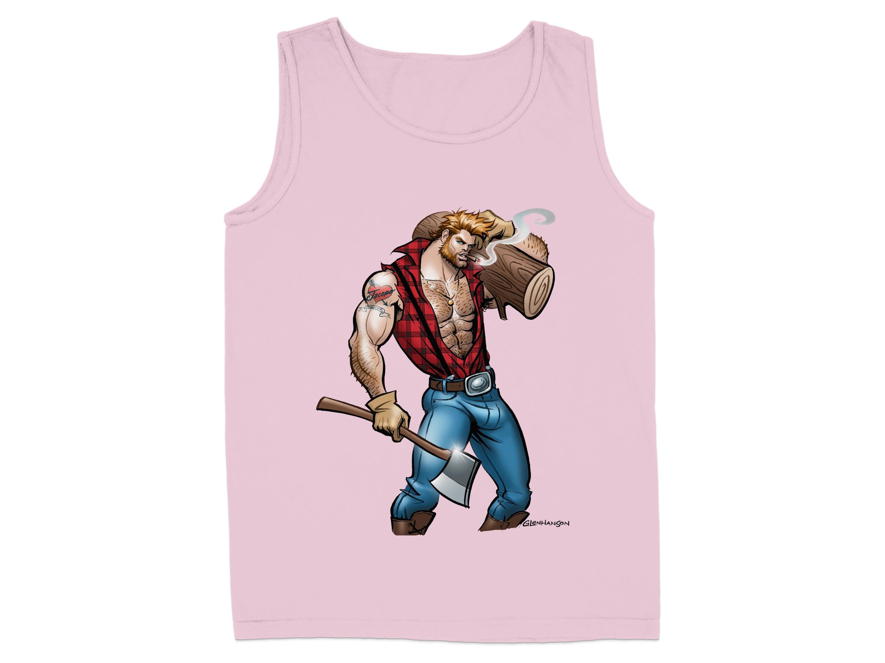 Lumberjack Character Print Pink Tank Top product type