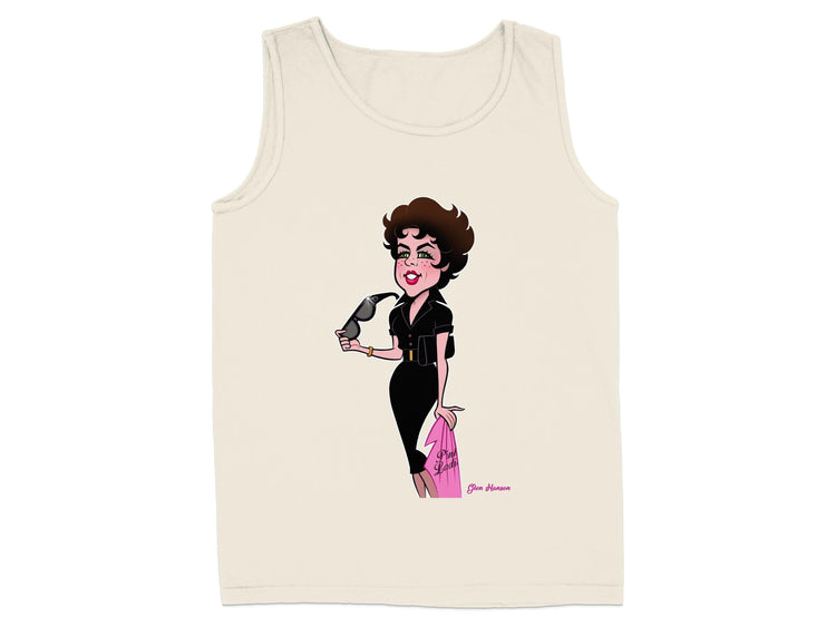 Stylish Cartoon Woman Tank Top Fun Artistic Art product