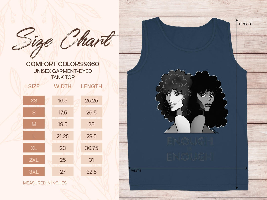 Enough tank top featuring stylish graphic product type