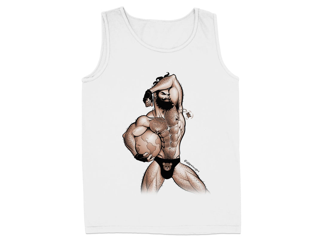 Muscle Man Cartoon Tank Top Graphic Design product