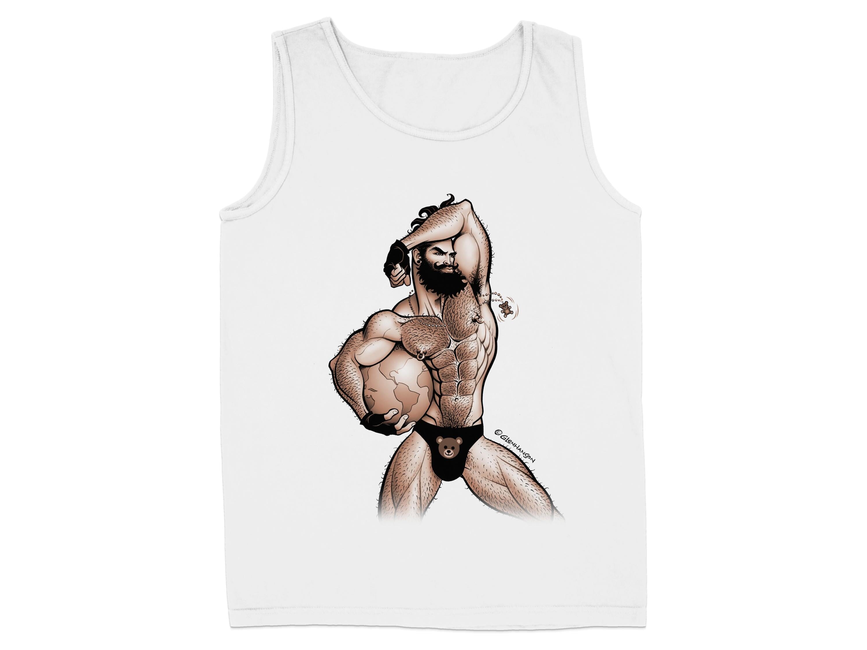 Muscle Man Cartoon Tank Top Graphic Design product