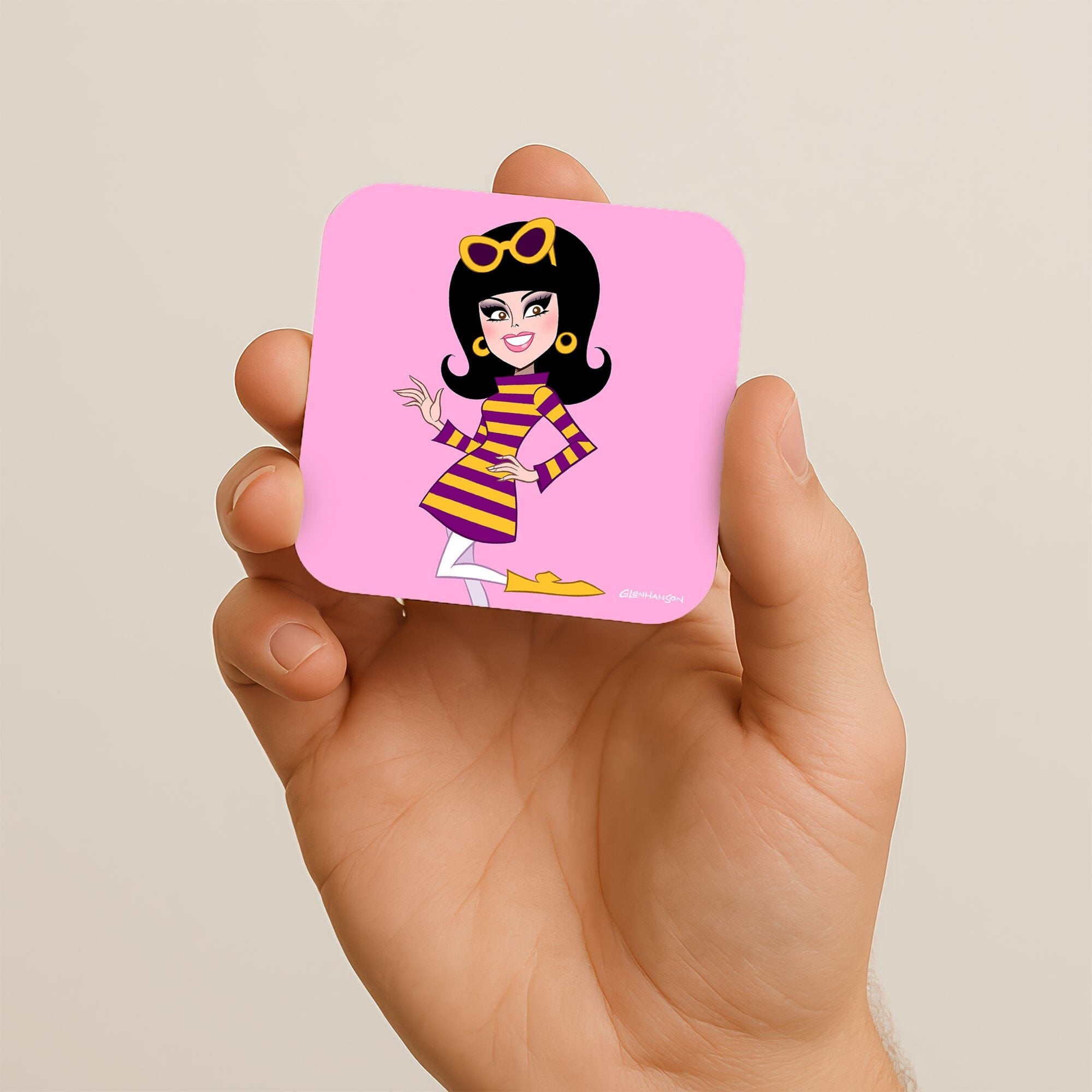 Pink Cartoon Character Coaster fun decor product type