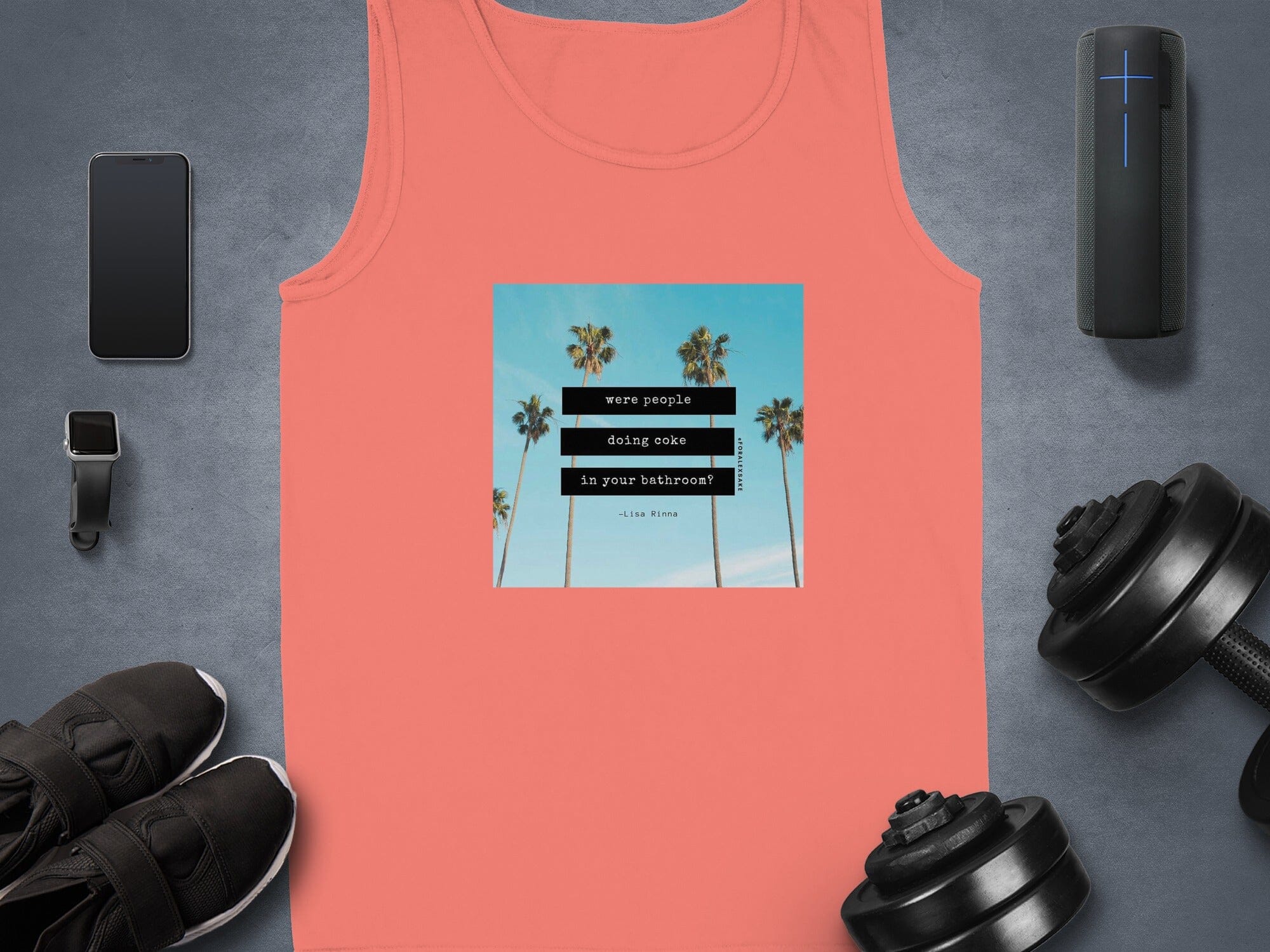 Graphic Tank Top with Palm Trees Design clothing product