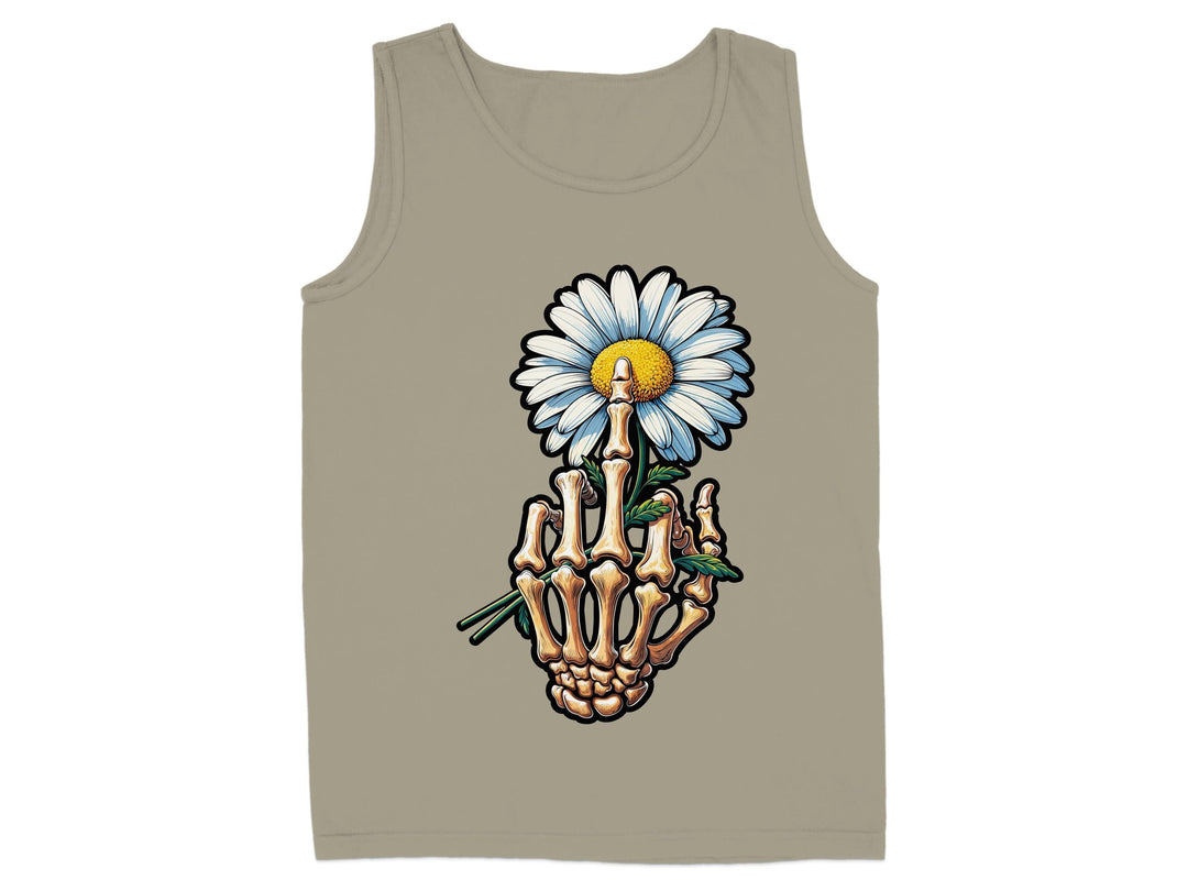 Skeleton Hand Holding Daisy Graphic Tank Top product