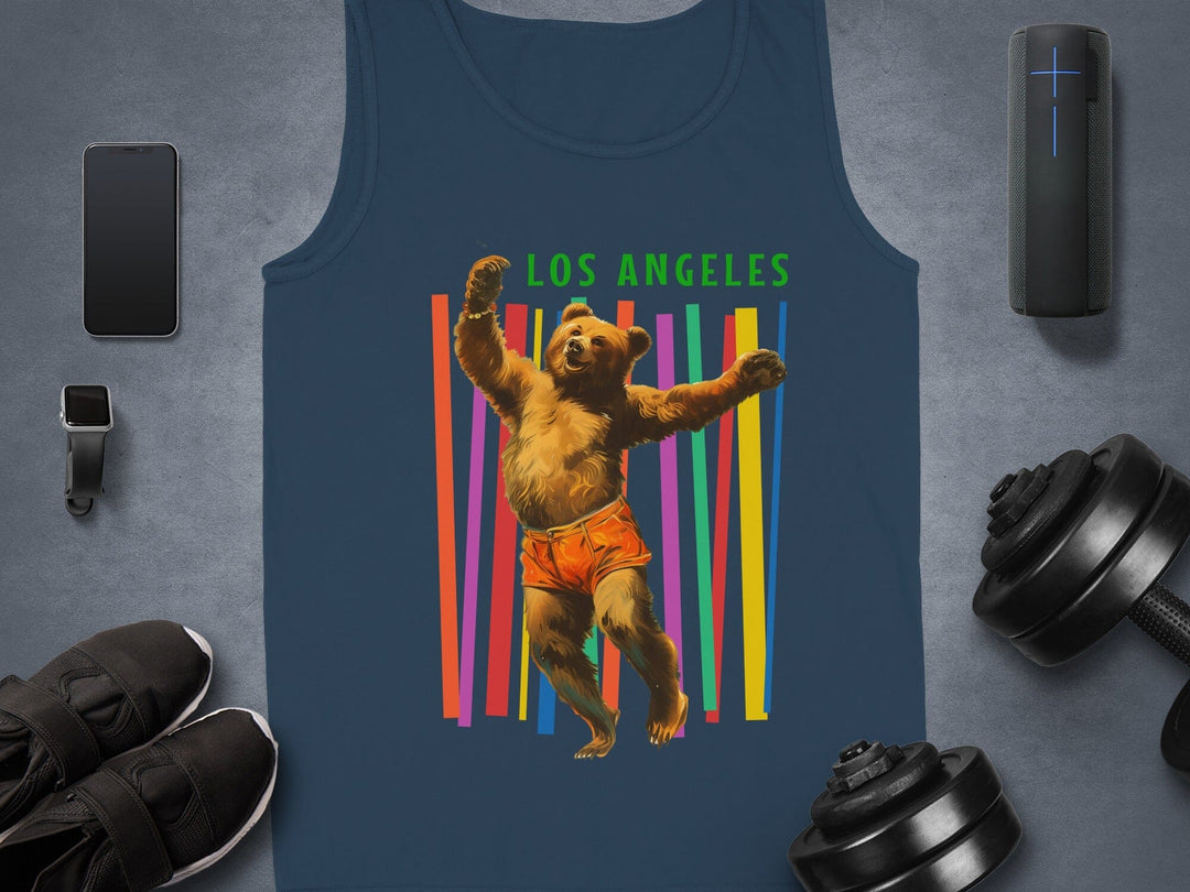 Los Angeles Dancing Bear Colorful Lines Tank Top Product Type