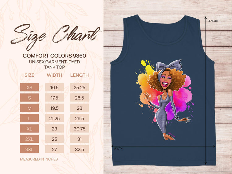 Vibrant Cartoon Character Design Navy Tank Top product type