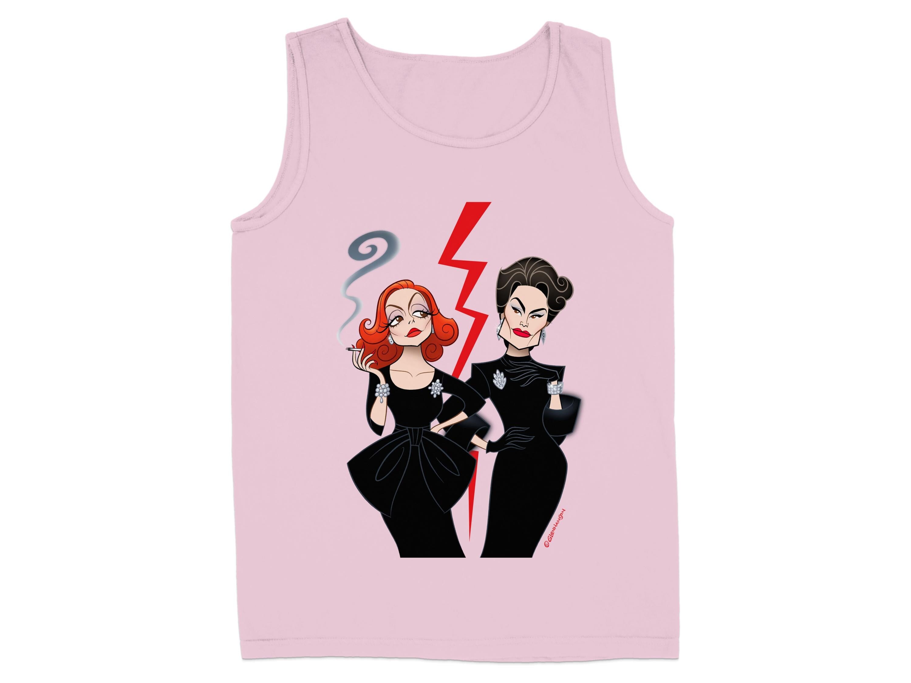 Cartoon Diva Characters Printed Pink Tank Top product type