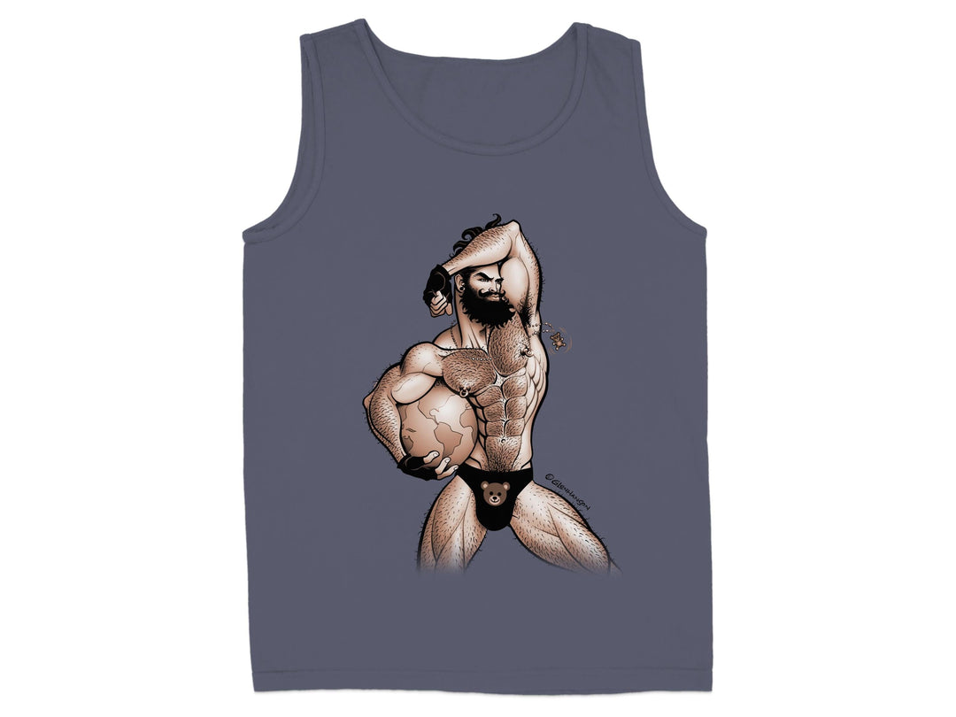 Bold Graphic Tank Top with Artistic Muscleman Design product