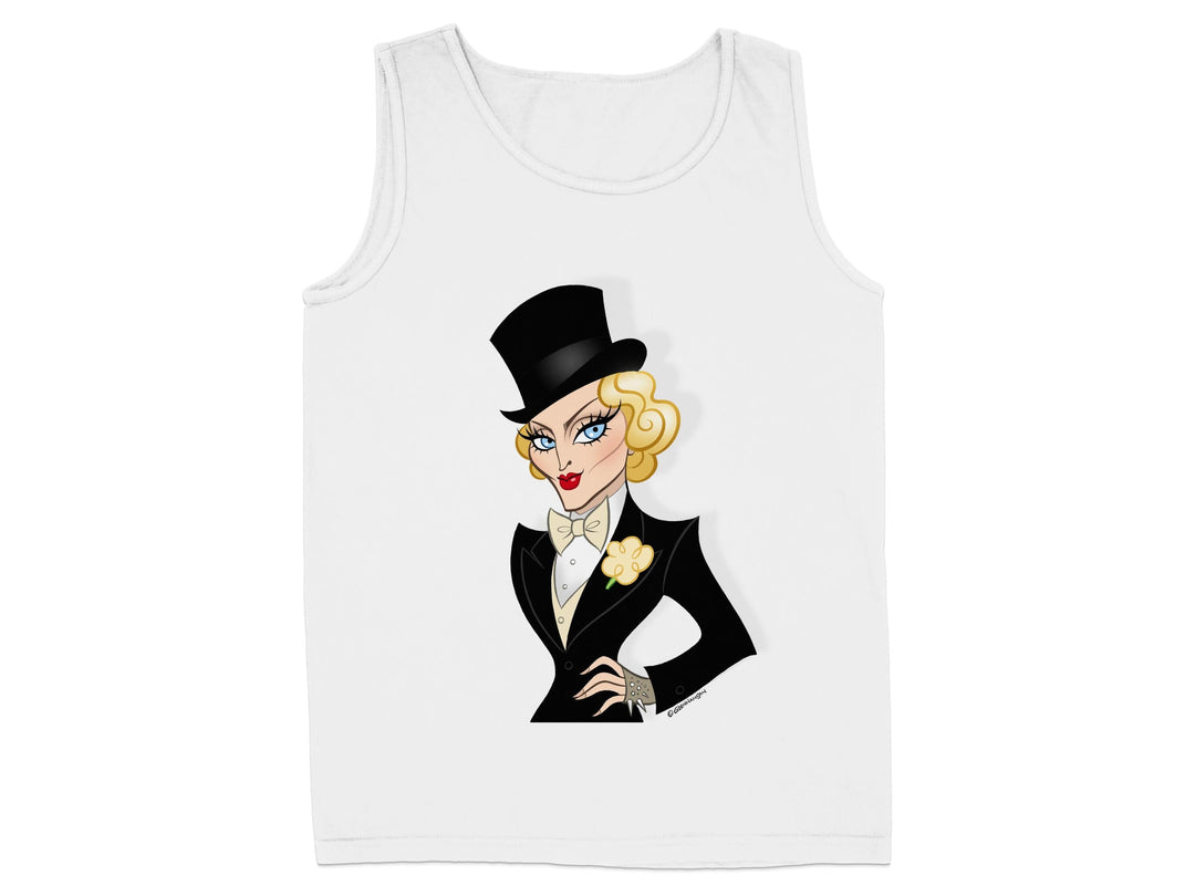 Stylish Graphic Top Hat and Tuxedo Design Tank product type