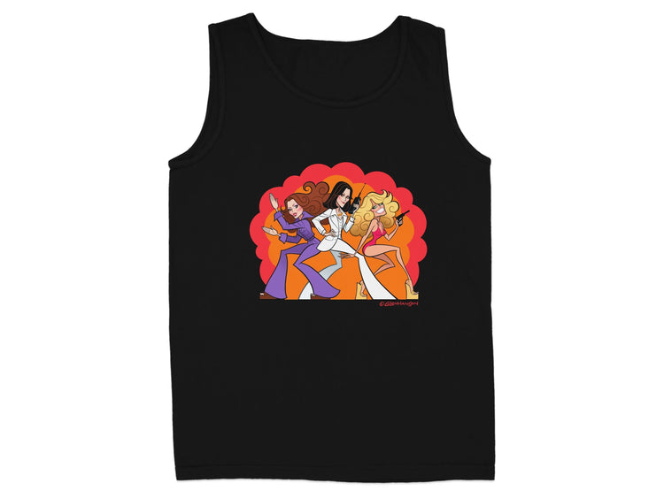 Retro Funky Disco Dance Graphic Black Tank Top product