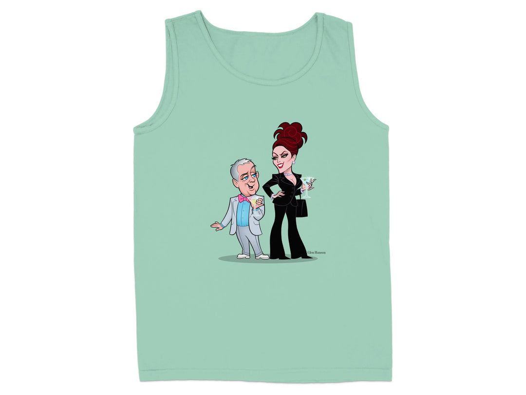 Fun Illustrated Lounge Duo Design Tank Top Product Type