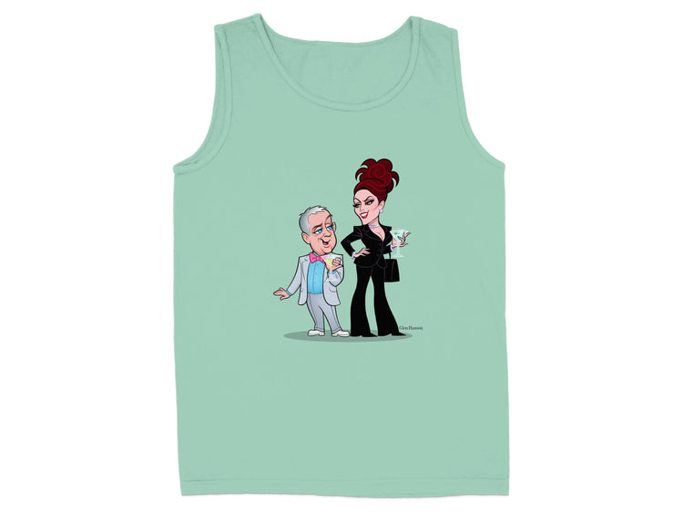 Fun Illustrated Lounge Duo Design Tank Top Product Type