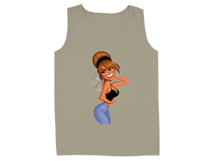 Stylish Graphic Beige Tank Top Fashion product type