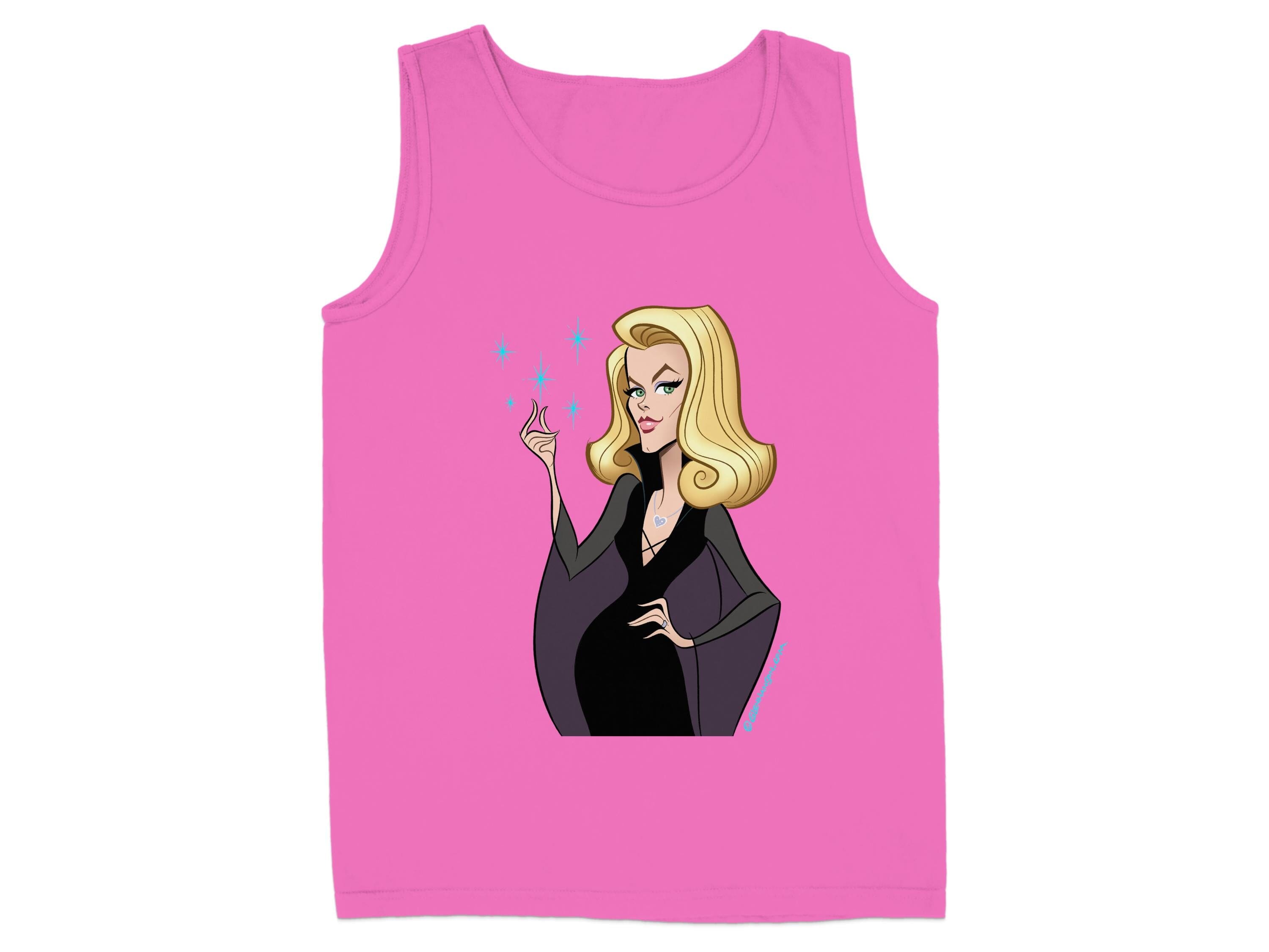 Blonde Witch Character on Pink Tank Top product