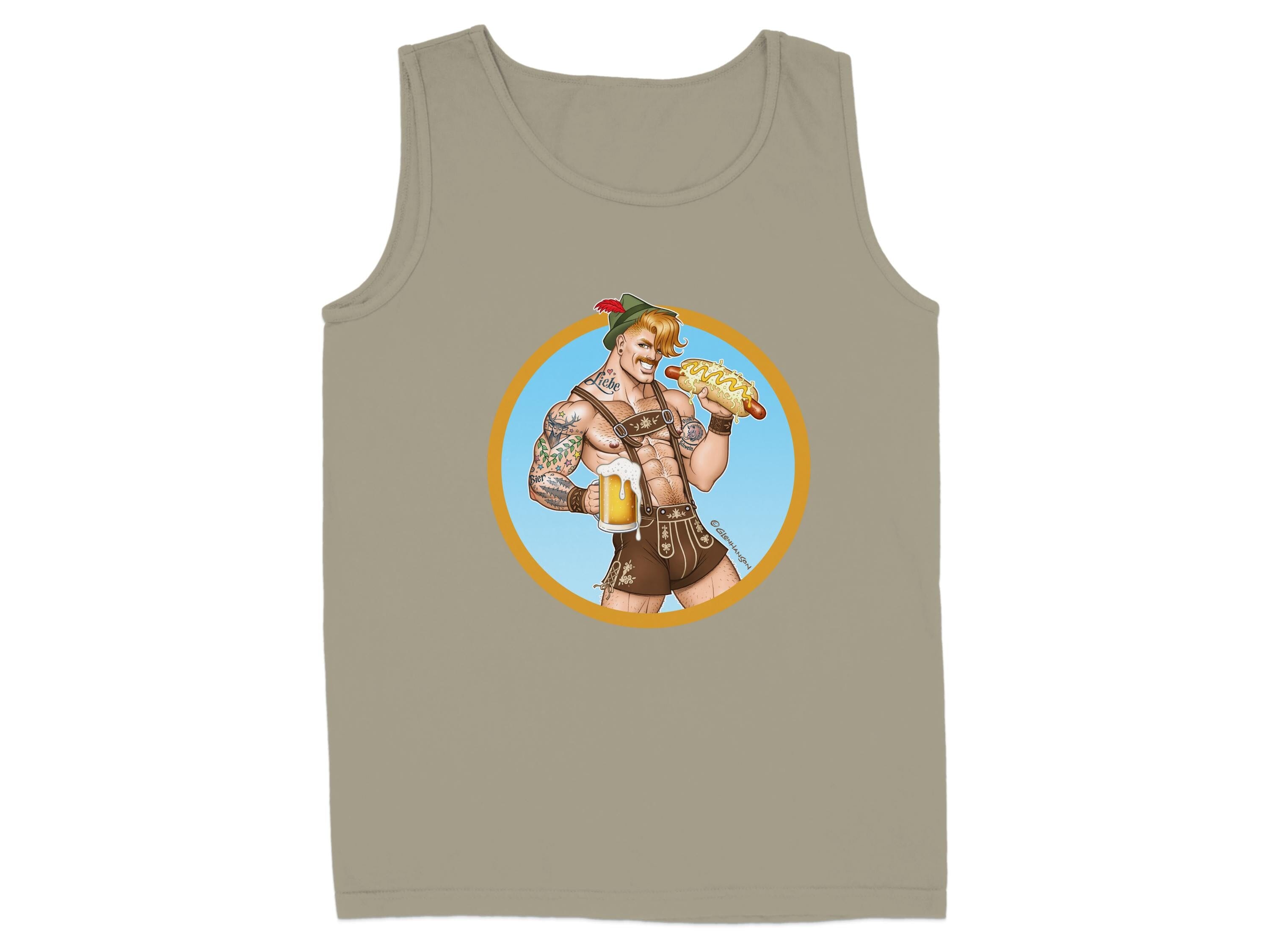 Oktoberfest Sausage Beer Guy Graphic Tank Top product type
