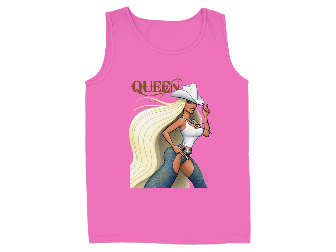 Queen Cowgirl Art Print Pink Tank Top product