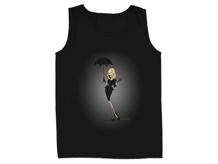 Cartoon Witch with Umbrella Design Tank Product