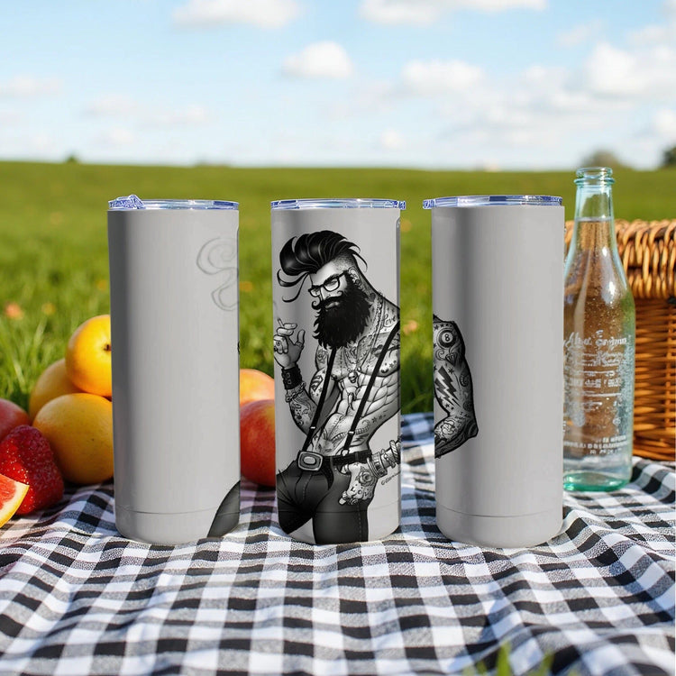 Hipster Tattoo Bearded Man Design Tumbler product type
